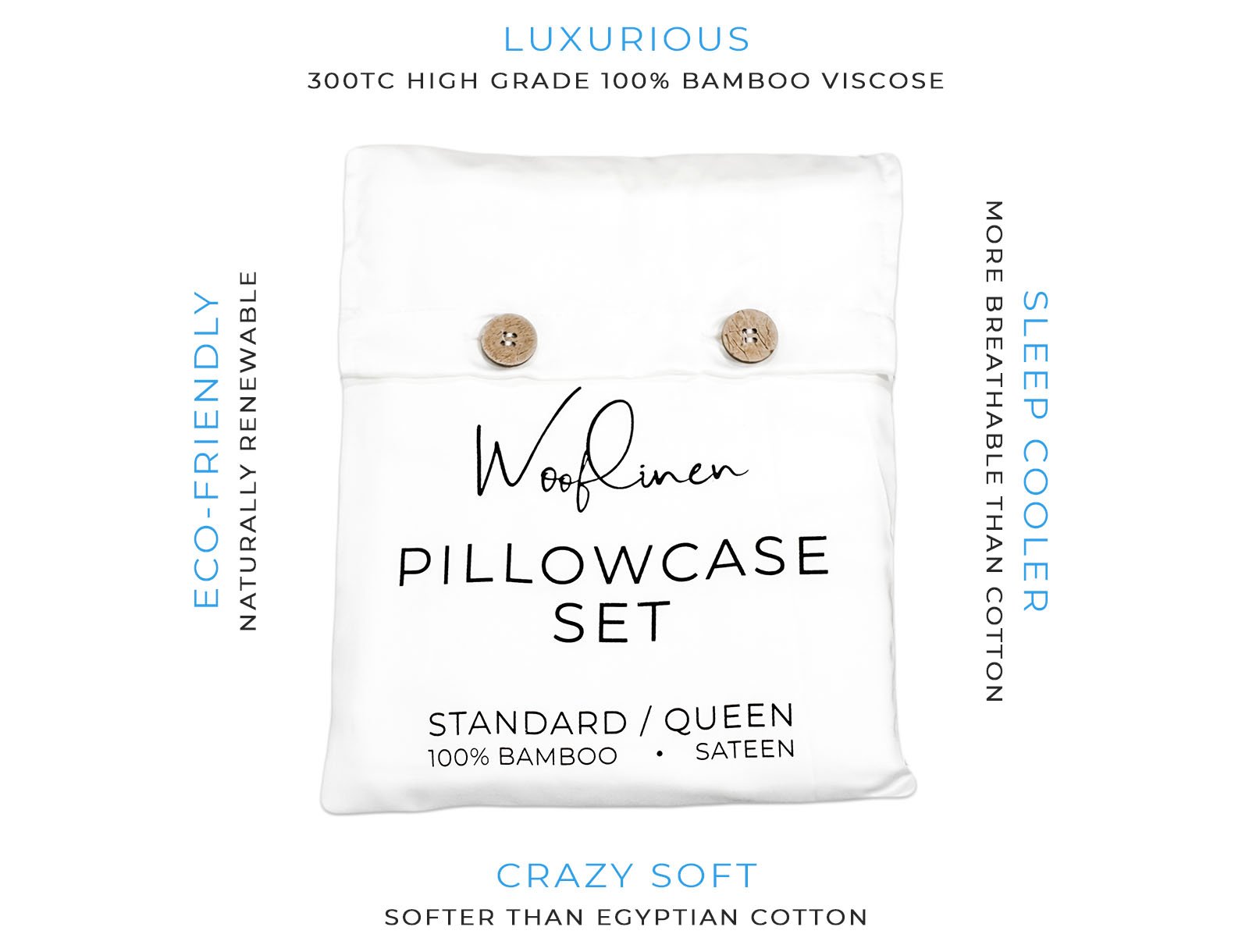 100% Bamboo Pillowcase Set - Wooflinen